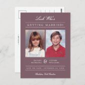 Kid Foto Save the Date | Malvenfarben Postkarte (Vorne/Hinten)