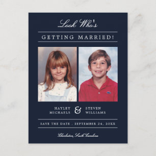 Kid Foto Save the Date Marine Postkarte