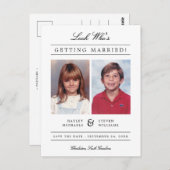 Kid Foto Save the Date | Weiß Postkarte (Vorne/Hinten)