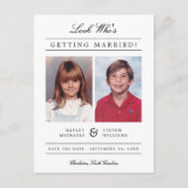 Kid Foto Save the Date | Weiß Postkarte (Vorderseite)