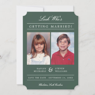 Kid Fotos Old School Classic Styling Salbei Save The Date