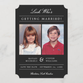 Kid Fotos Old School Classic Styling | Schwarz Save The Date