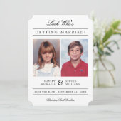 Kid Fotos Old School Classic Styling | Weiß Save The Date (Stehend Vorderseite)