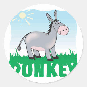 Kid Friendly Donkey Runder Aufkleber
