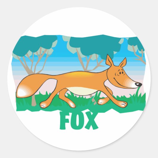 Kid Friendly Fox Runder Aufkleber (Vorderseite)