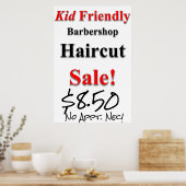 Kid Friendly Haircut Sale Beauty Salon Poster (Küche)