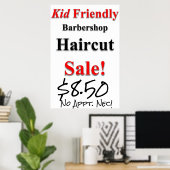 Kid Friendly Haircut Sale Beauty Salon Poster (Heimbüro)
