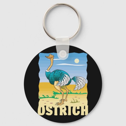 Kid Friendly Ostrich Schlüsselanhänger (Vorderseite)
