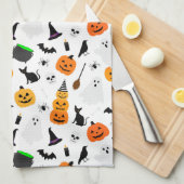 Kid Halloween Ghost Pumpkin Black Cat Personalize Geschirrtuch (Viertel Falte)