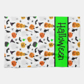 Kid Halloween Ghost Pumpkin Black Cat Personalize Geschirrtuch (Horizontal)