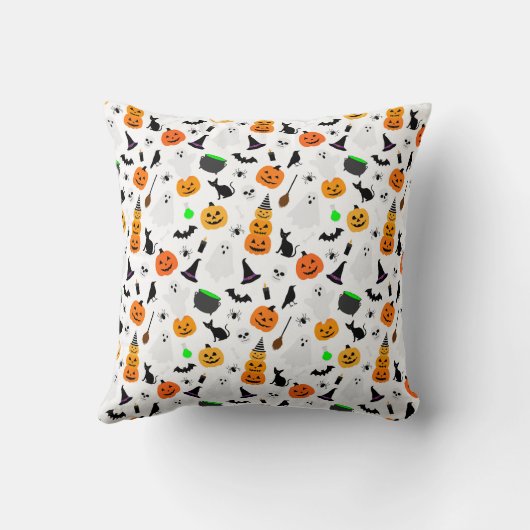 Kid Halloween Ghost Pumpkin Black Cat Personalize Kissen (Rückseite)
