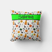 Kid Halloween Ghost Pumpkin Black Cat Personalize Kissen (Vorderseite)