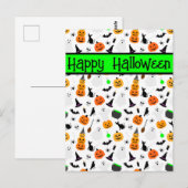 Kid Halloween Ghost Pumpkin Black Cat Personalize Postkarte (Vorne/Hinten)