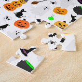 Kid Halloween Ghost Pumpkin Black Cat Personalize Puzzle (Seite)