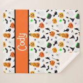 Kid Halloween Ghost Pumpkin Black Cat Personalize Sherpadecke (Vorderseite (Horizontal))