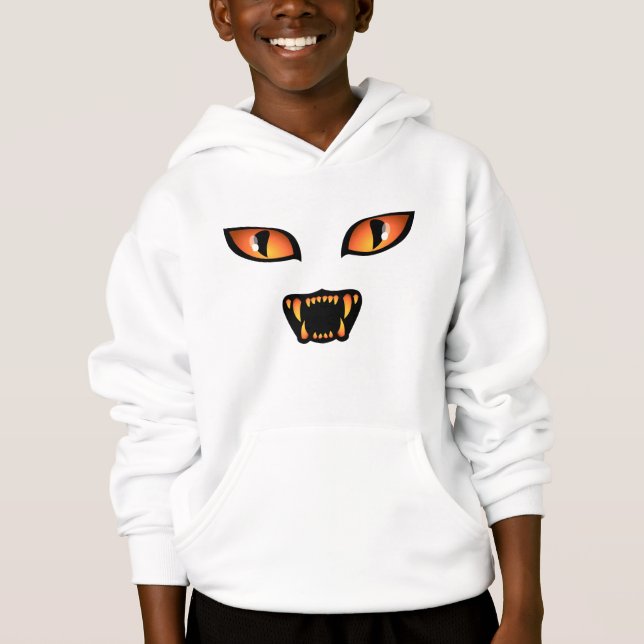 Kid Halloween Hoodie Black Cat Hooded Sweatshirt (Vorderseite)