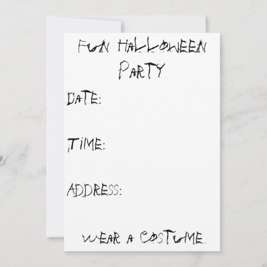 Kid-Halloween-Party Einladung (Rückseite)