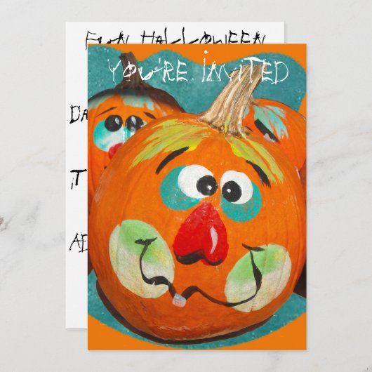Kid-Halloween-Party Einladung (Vorne/Hinten)