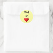 Kid @ Heart Runder Aufkleber (Tasche)