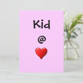 Kid @ Herzeinladung Einladung (Stehend Vorderseite)