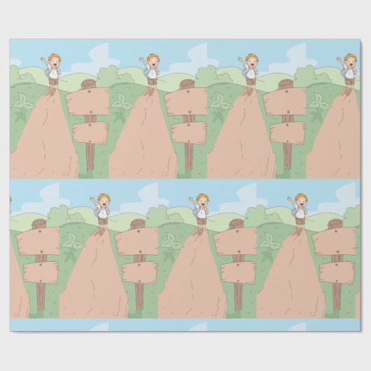 Kid Hiking Geschenkpapier (Flach)