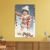 Kid Holding Fireworks and Rockets Leinwanddruck (Insitu (Wohnzimmer))