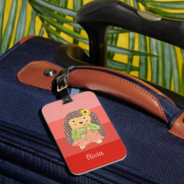 Kid Igel Riechende Blume Korallenstreifen Gepäckanhänger