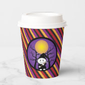 Kid in grimmigem Kostüm Halloween gestreift Papier Pappbecher (Vorderseite)