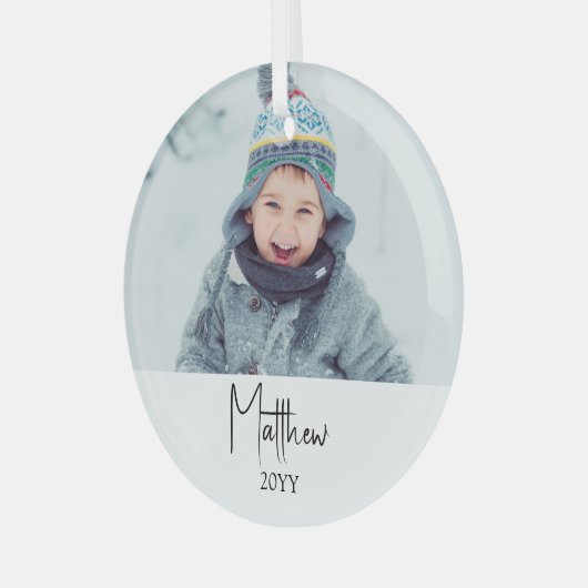 Kid keepsake Christmas Photo Ornament (Vorderseite links)