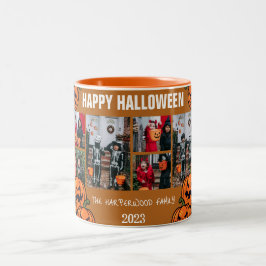 Kid Kürbiskürbis Jack-o-Laterne Halloween Foto Col Zweifarbige Tasse