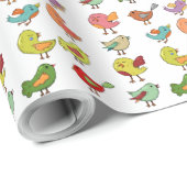 Kid Niedlich Birds Muster Branch Environment Geschenkpapier (Rolleneckpunkt)
