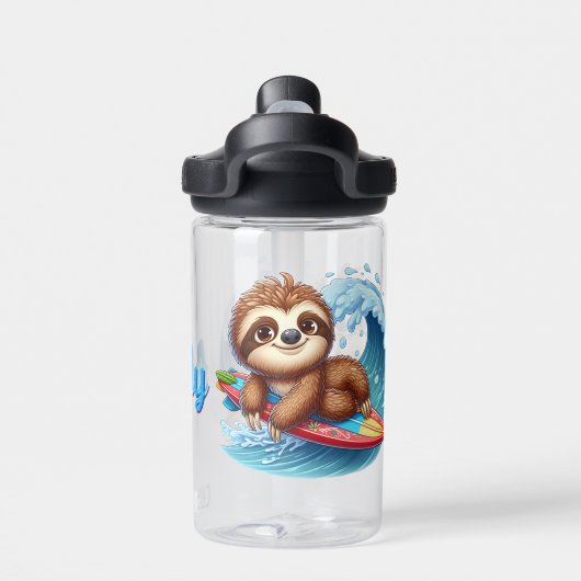 Kid Personalize Sloth Surfer  Trinkflasche (Rückseite)