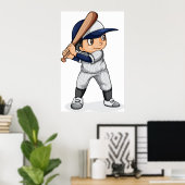 Kid Playing Baseball Poster (Heimbüro)