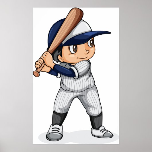 Kid Playing Baseball Poster (Vorne)