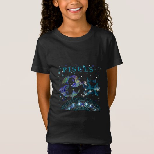 Kid Retro Pisces Zodiac Eigenschaften T-Shirt (Vorderseite)