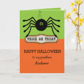 Kid Spider Happy Halloween Grandson Karte (Gelbe Blume)