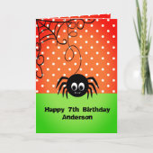Kid Spooky Spider Geburtstag Halloween Karte (Vorderseite)