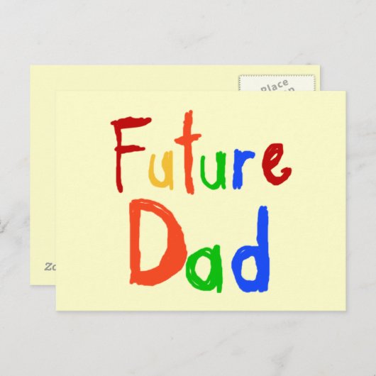 Kid Text Future Vater T - Shirt und Geschenke Postkarte (Vorne/Hinten)
