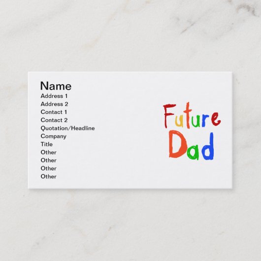 Kid Text Future Vater T - Shirt und Geschenke Telefonnummerkarte (Vorderseite)