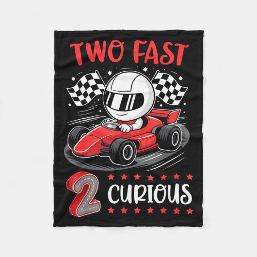 Kid Two Fast 2 Curious 2nd Birthday Two Years Old  Fleecedecke (Vorderseite)