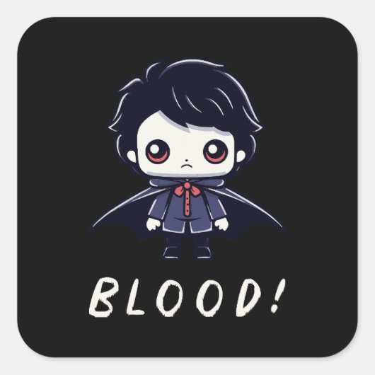 Kid Vampire Quadratischer Aufkleber (Vorderseite)