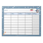 Kid Winter Reading Log mit Rating Notepad Notizblock (Vorderseite)