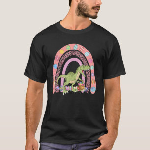 Kidasaurus Happy Oaster Rainbow T Rex Dino Bunny R T-Shirt