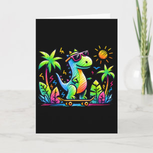 Kidcore-Ästhetik-Dinosaurier-Skateboard-Doodle Al Karte