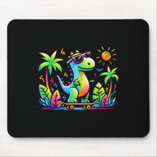 Kidcore-Ästhetik-Dinosaurier-Skateboard-Doodle Al Mousepad