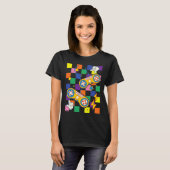Kidcore-Ästhetik-Stoff-Videospiel-Patches Alt-Mode T-Shirt (Vorne ganz)