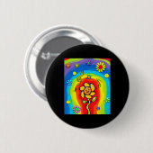 Kidcore Ästhetischer Regenbogen Tanz Blume 80er 90 Button (Vorne & Hinten)