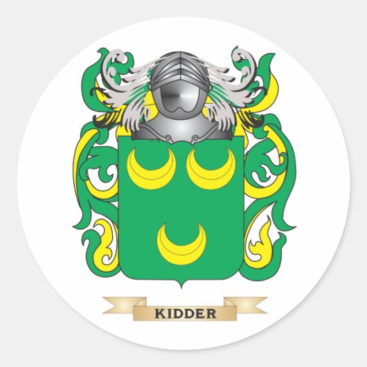 Kidder Coat of Arms (Familienwappen) Runder Aufkleber (Vorderseite)