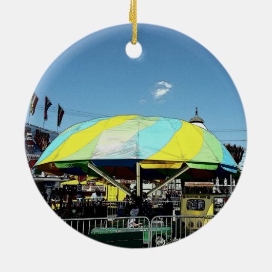 Kiddie-Auto-und LKW-Vergnügungspark-Fahrt Keramik Ornament (Hinten)