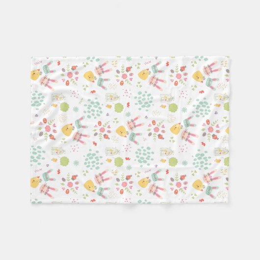 Kiddie Oaster Bunny Pattern Fleecedecke (Vorderseite (Horizontal))
